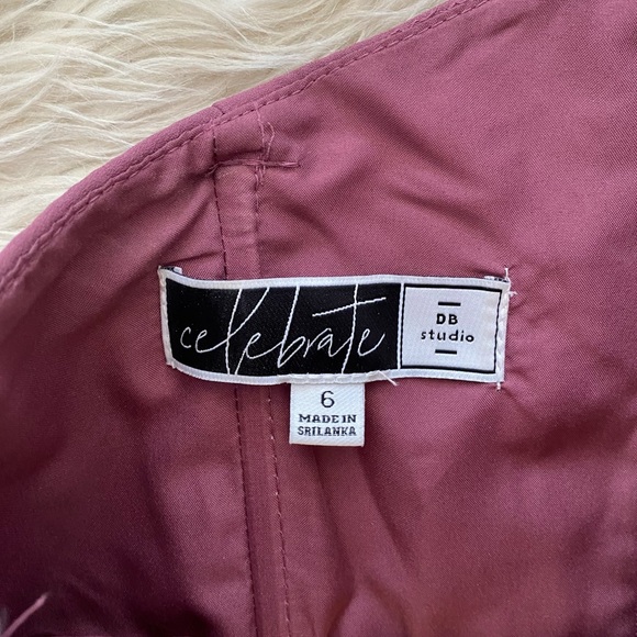 David’s Bridal Chianti Purple One Shoulder Georgette Cascade Bridesmaid Dress - Picture 10 of 14